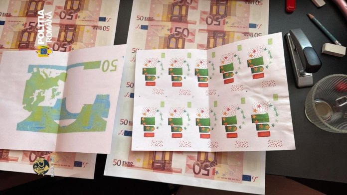 Fabrica de bani identificată în Suceava: Trei români și un italian au contrafăcut 1,2 milioane de euro