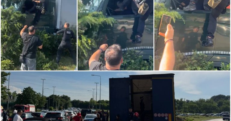 Polițiștii locali au utilizat spray lacrimogen și l-au atacat pe șoferul TIR-ului ieșit de sub control…