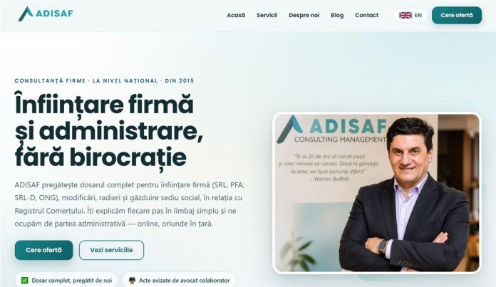 ADISAF - infiintare firma si consultanta, in relatia cu Registrul Comertului, online la nivel national