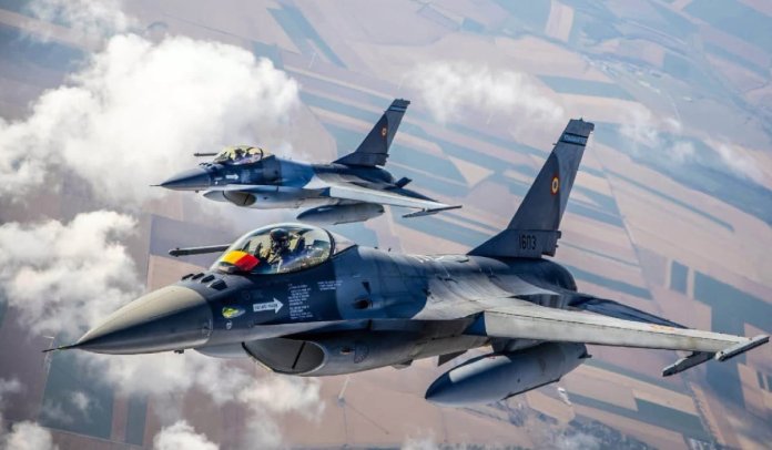 Alertă în baza aeriană de unde pleacă avioanele F-16 pentru distrugerea dronelor rusești. Antrenament al piloților de F-16.